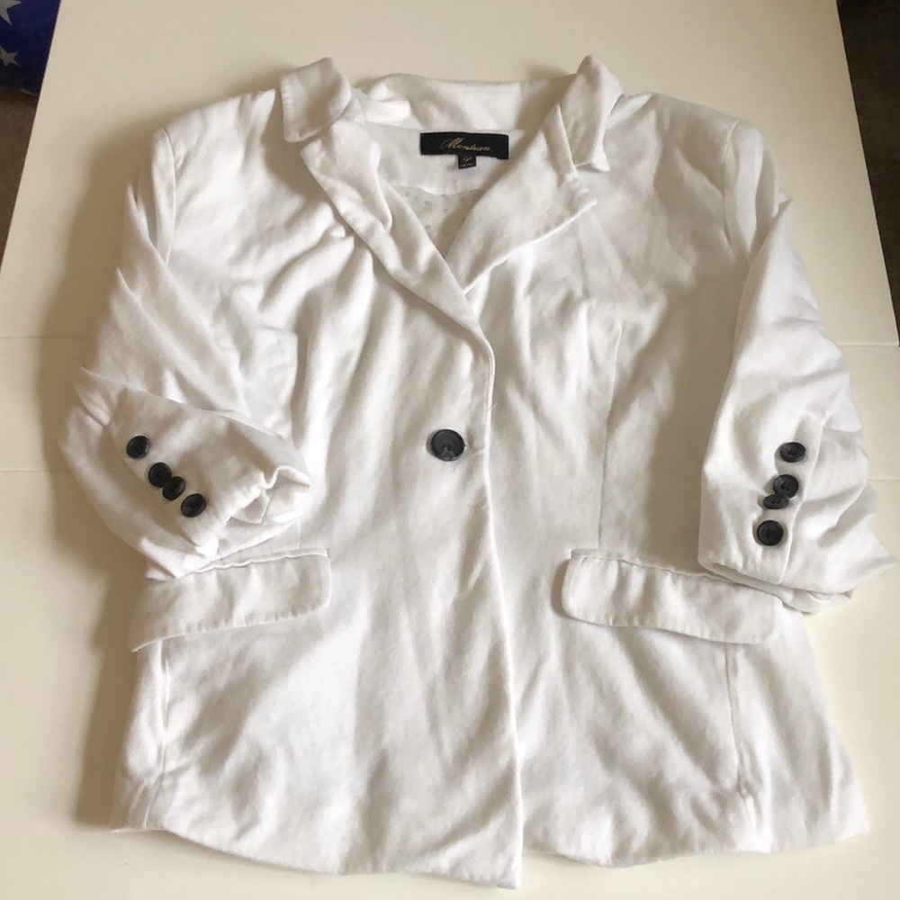 Monteau White Cotton Blazer (Las)